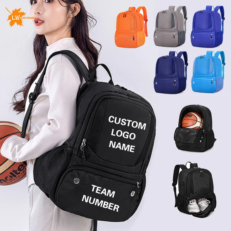Benutzerdefinierte Sport Basketball Tasche Rucksack Fußball Training Rucksack Logo Volleyball Aufbewahrungstasche Team Match Gedruckt Logo Nummer
