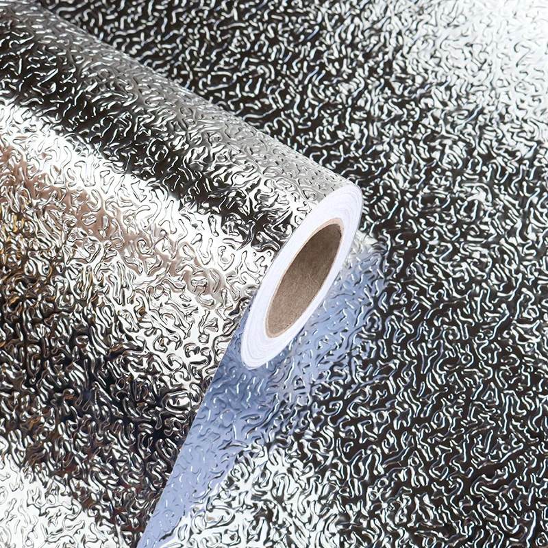 Küche ölbeständige wasserdichte Aufkleber Aluminiumfolie Küchenherd Schrank selbstklebende Wandaufkleber DIY Tapete Breite 40 cm Image