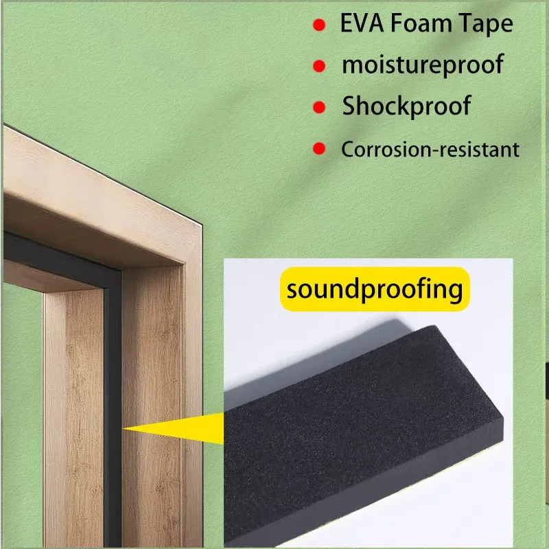 Dichtungsstreifen aus EVA-Schaumstoff für Tür und Fenster, wetterfest, selbstklebend, schalldicht, winddicht, staubdicht, Zugluftstopper Image