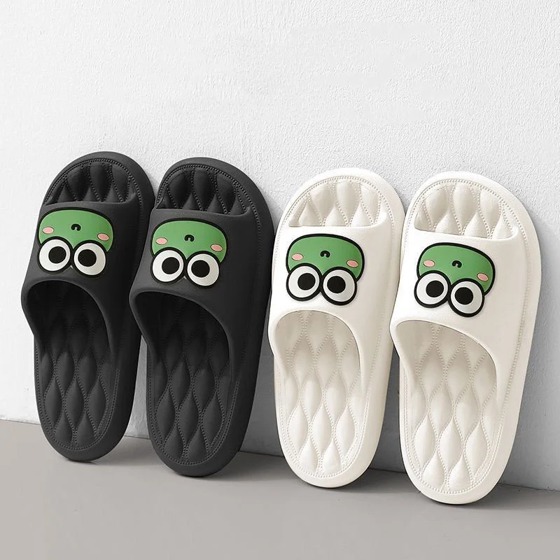 Sommer Strand Rutschen Badezimmer Anti Slip Slipper Rutschfeste Hause Flip-Flops Cartoon Frosch Weiche Sandalen Image