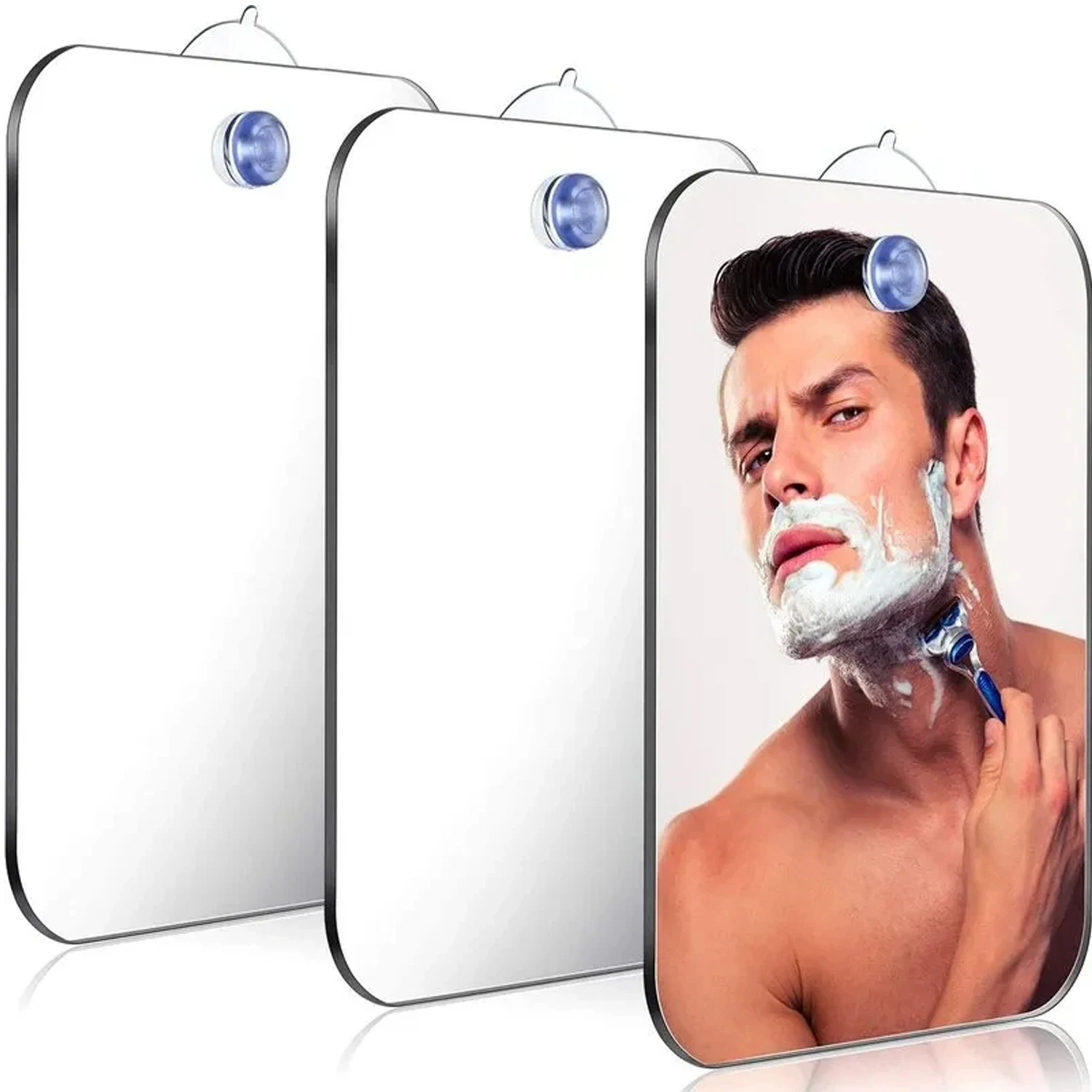 1Pc Acryl Spiegel Mit Wand Saug Dusche Spiegel mit Razor Halter Für Mann Rasieren Frauen Make-Up Tragbare Reise badezimmer