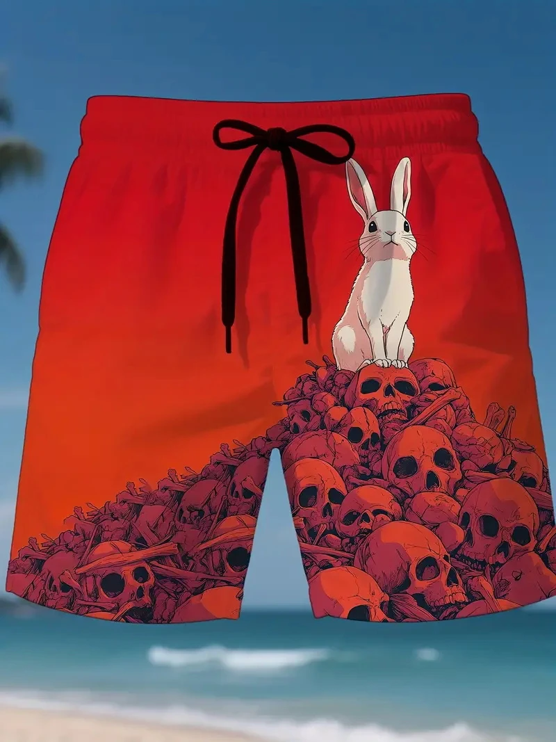 3D-Grafik-Strandshorts, Animal-Print, Surfbrett-Shorts für Männer und Frauen, hawaiianische Badeanzug-Shorts, coole Eisseiden-Shorts für Kinder Image