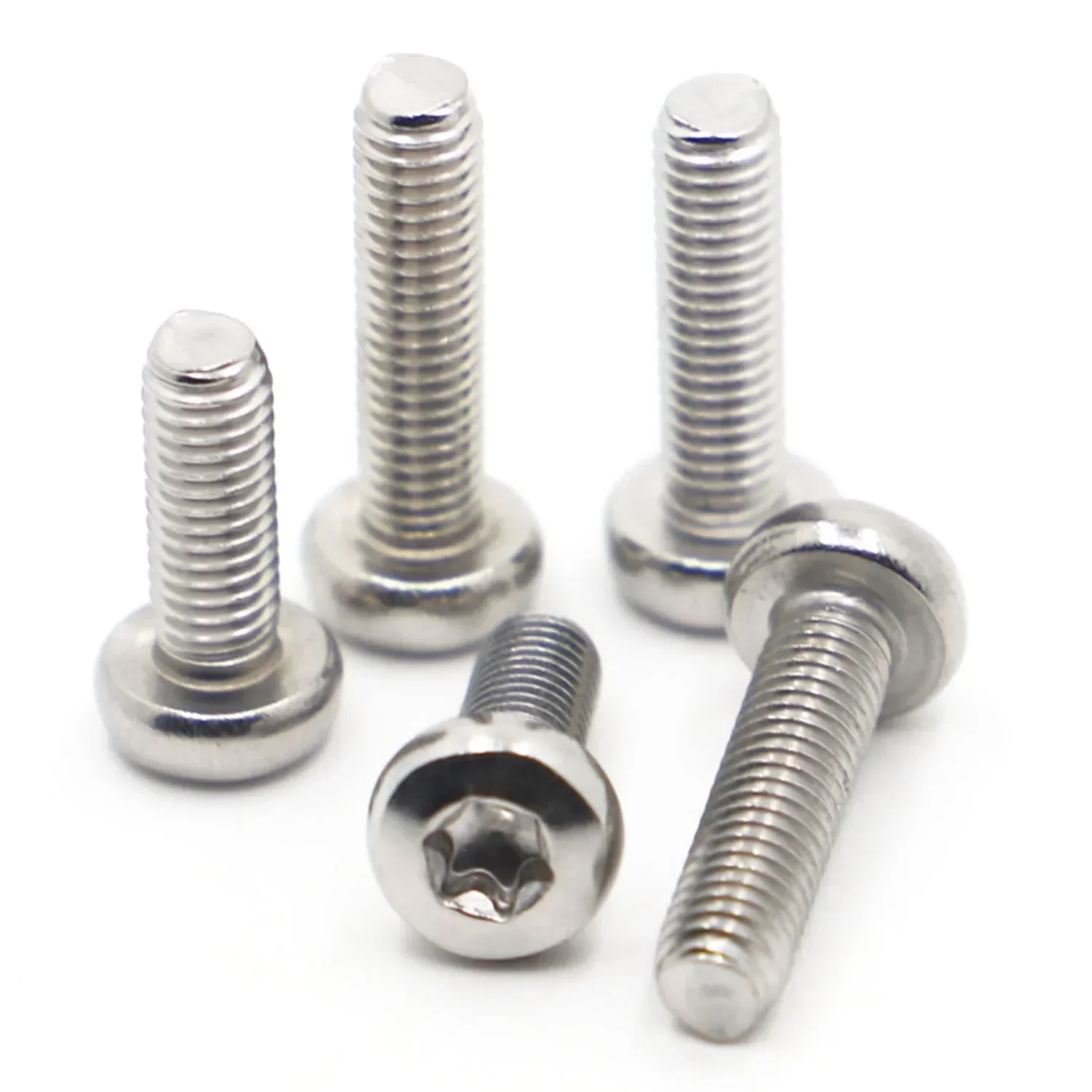 Rundkopf-Torx-Schraube GB2672 M1,4 M1,6 M2 M2,5 M3 M4 M5 M6 M8 Sechs Lappen 304 Edelstahl-Flachkopf-Torx-Maschinen-Sicherheitsschraube Image