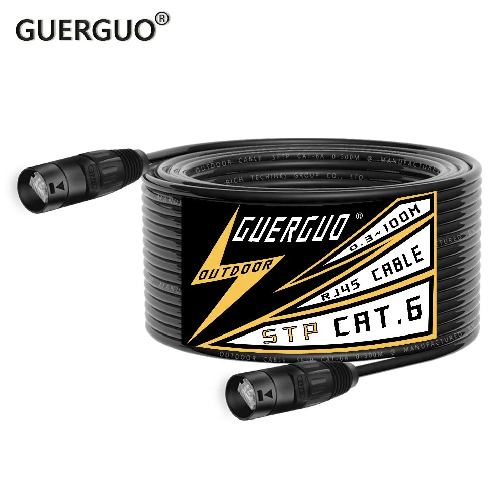 0,3 m-100 m Cat5/CAT6-Bühnen-Ethernet-Verlängerungskabel, abgeschirmtes Kabel, Outdoor- und Indoor-LAN-Netzwerk, STP/SFTP-Kabel mit RJ45-Stecker aus Zinklegierung Image