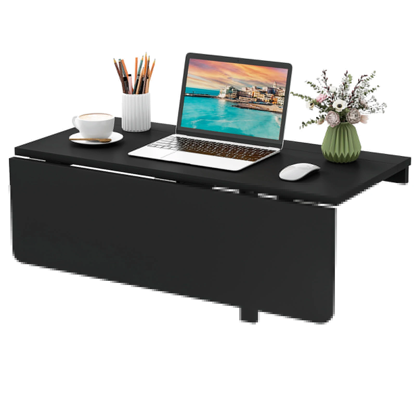 Wandmontierter Klapptisch, 80 x 60 cm, klappbarer Wandtisch, platzsparender Küchentisch Wandklapptisch für Küche Esszimmer
