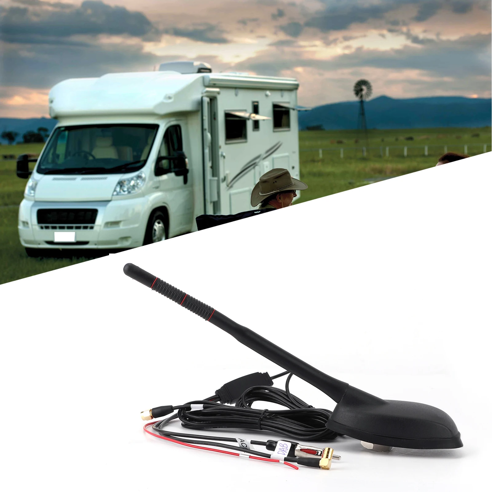 Tupfen aktive antenne oberdach montage antenne auto tupfen gps fm antenne aktiv verstärkt oberdach halterung wasserdicht staub dicht universal Image