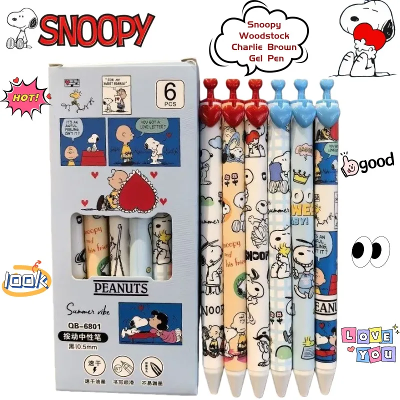 Snoopy Woodstock Charlie Brown Sekundäranime-Merchandise Gelstift Cartoon Niedlich Kreativ für Schüler Schnelltrocknend Lieblings-Pinselstift Image