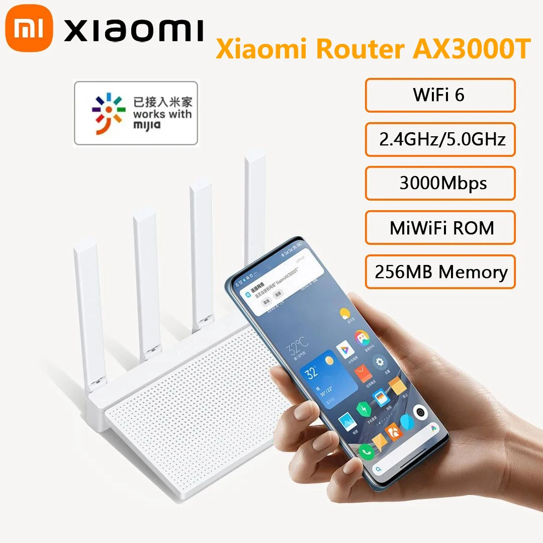 NEUE Original Xiaomi AX3000T Router 5GHz 160MHz Breitband 1,3 GHz Prozessor High Speed NFC Verbindung Für Home Office Spiele CN Image