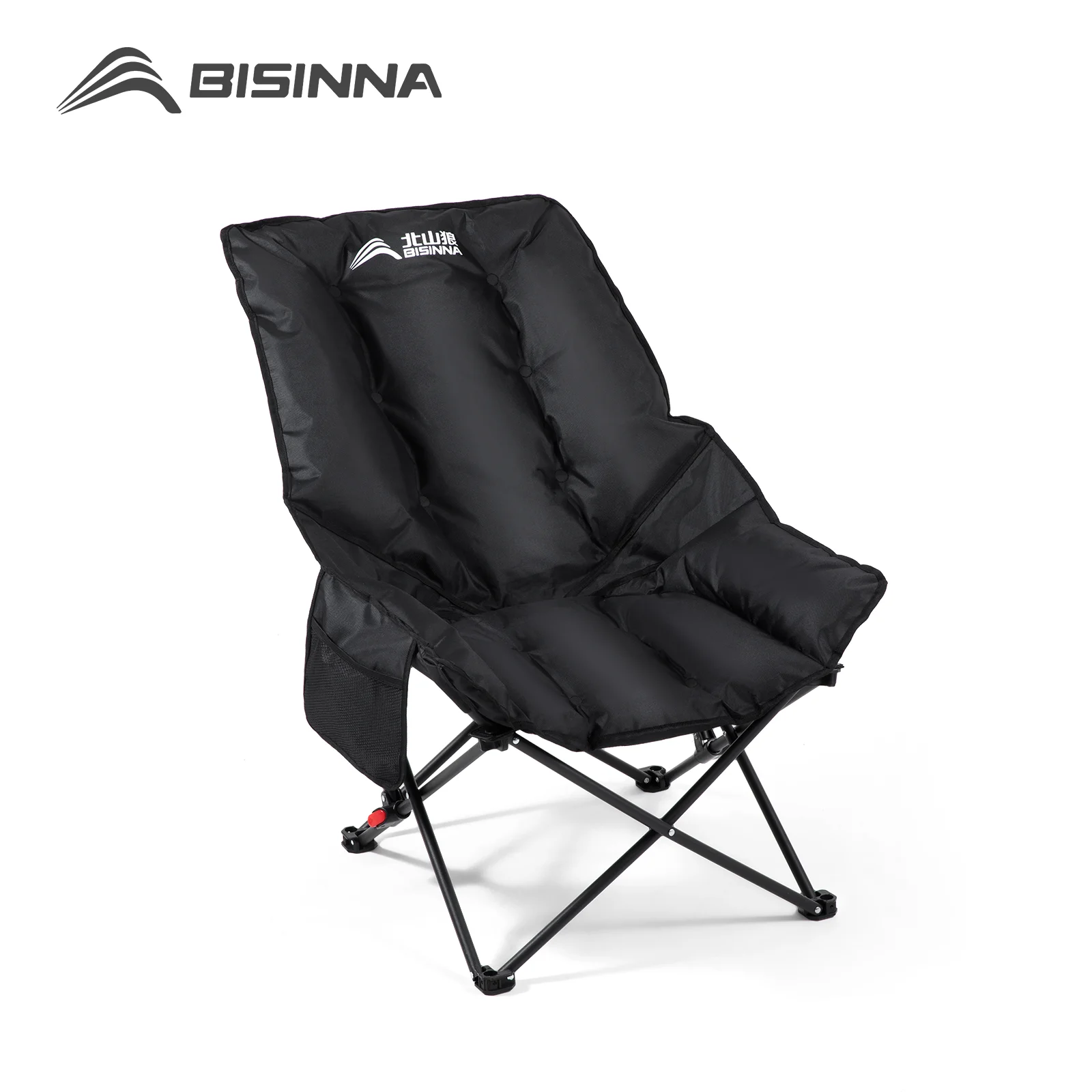 BISINNA Tragbarer Camping-Mondstuhl, hohe Rückenlehne, Klappstuhl, Rückenlehne, verstellbar, für Outdoor, Freizeit, Wandern, Angeln, Picknick Image