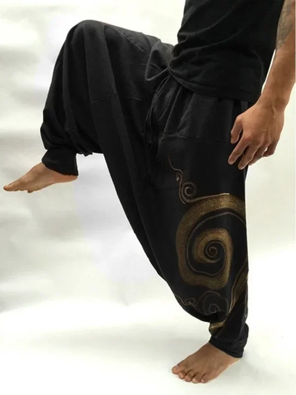 Männer Casual Elastische Taille Baggy Hippie Yoga Harem Hosen Männer Baggy Hippie Boho Gypsy Aladdin Hippie Boho Aladdin Alibaba harem