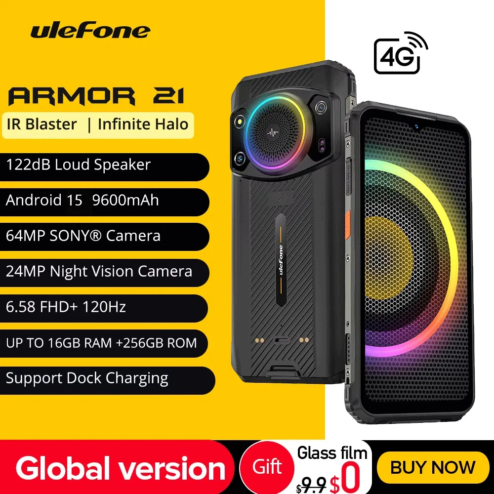 Ulefone Armor 21 Smartphone, G99 Android 15, 16 GB RAM, 256 GB ROM, robustes Telefon, 64 MP, 9600 mAh, Mobiltelefon, global Image