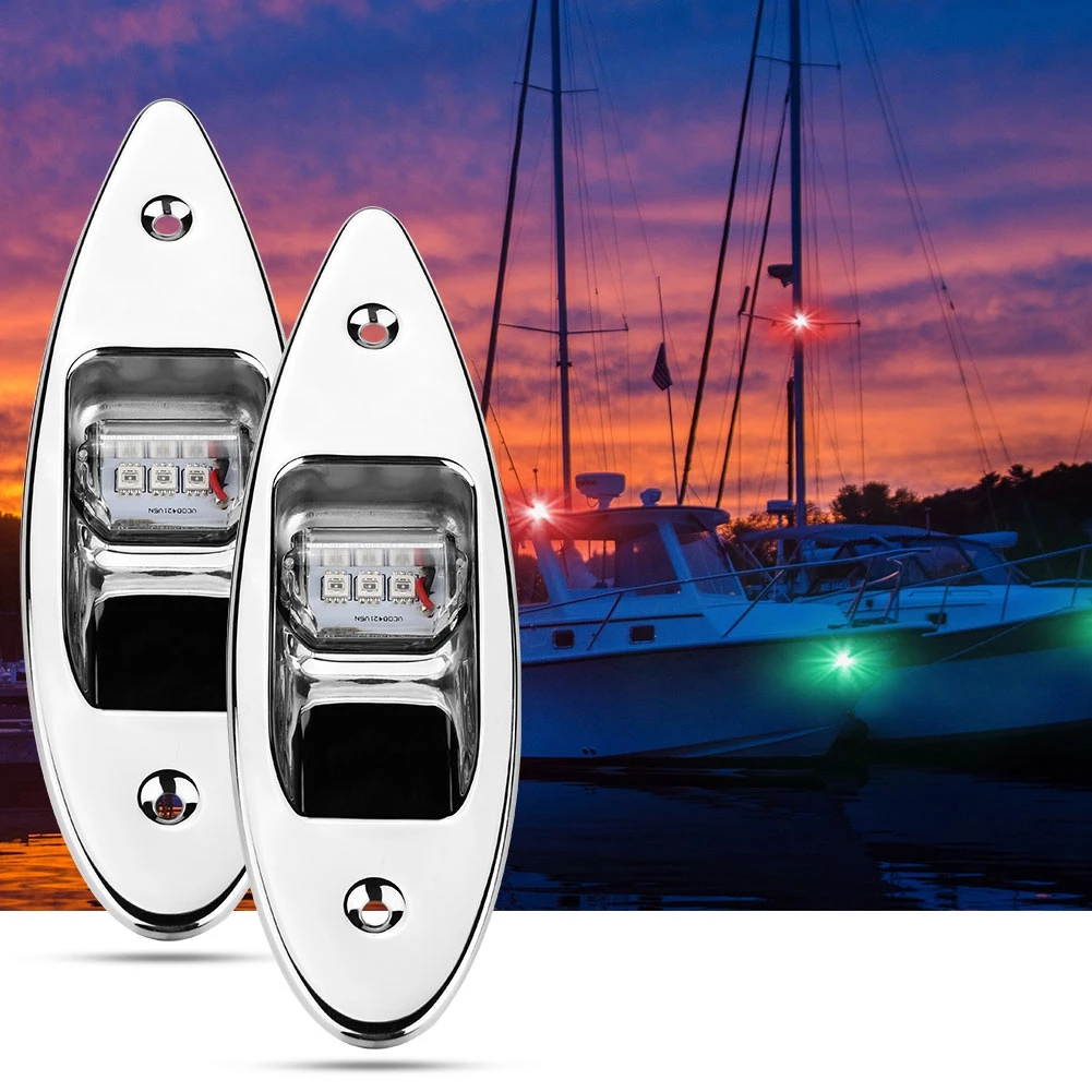 2 stücke 12 V LED Boot Seite Licht Wasserdichte Navigation Licht Korrosion Beständig Signal Lampe Für Marine Boot Yacht Image