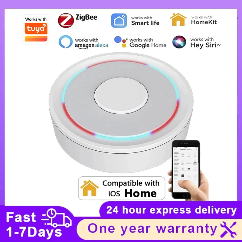 Tuya Smart Life ZigBee Smart Wireless/Wired Gateway Hub HomeSmart Bridge Remote Linkage Devices WiFi Central Control Host Image