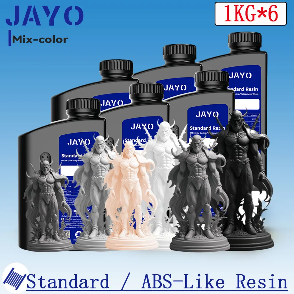 JAYO 6 kg Standard-/ABS-ähnliches 3D-Druckerharz, 1000 g/Flasche, 405 nm, schnelles UV-härtendes Photopolymerharz für LCD-3D-Druckermaterial Image