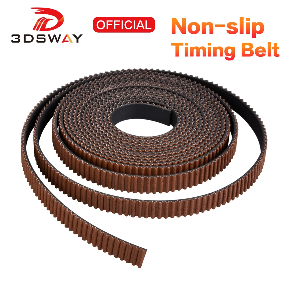 3DSWAY Hochwertiger 2GT rutschfester offener Zahnriemen, verschleißfest, GT2, rutschfester Synchronriemen, Breite 6 mm, für 3D-Druckerteile Image
