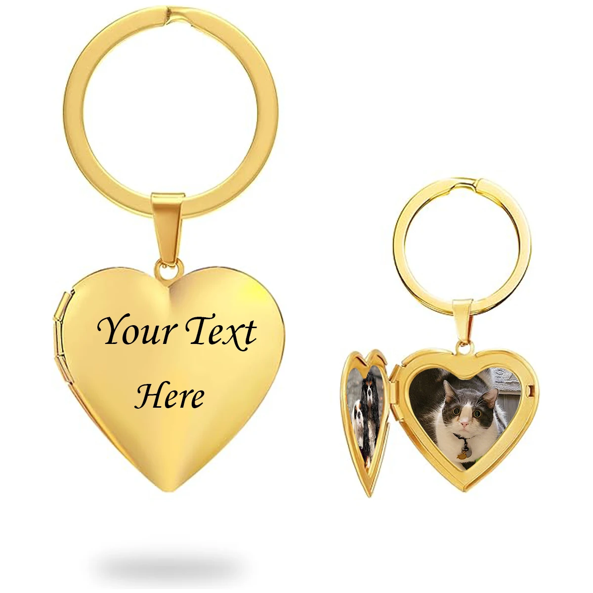 Kunden spezifische Schlüssel anhänger, Edelstahl Herz Charme Bild einfügen Medaillon Schlüssel bund, lässig romantische Unisex Frauen Zubehör Geschenk Image