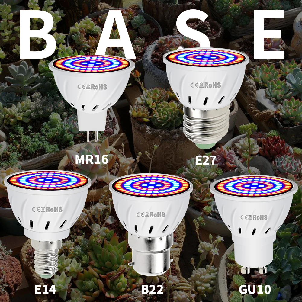 Phyto Led B22 Hydrokultur Wachstum Licht E27 Led Wachsen Glühbirne MR16 Volle Spektrum 220V UV Lampe Pflanze E14 blume Sämling Fitolamp GU10 Image