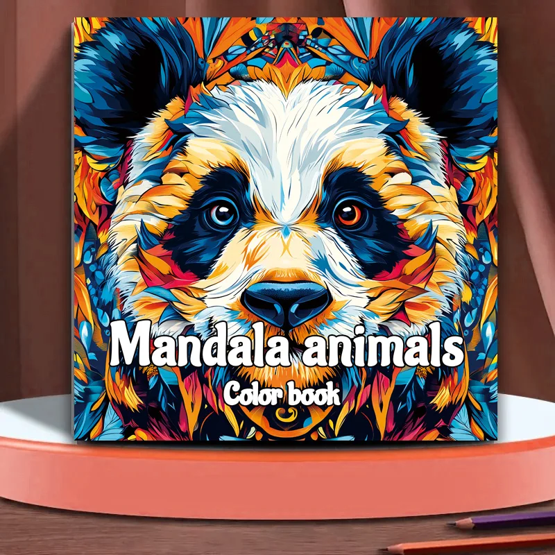 Mandala-Tier-Zeichenblock, kreative Fantasie und realistische Kritzeleien, Bilderbuch für Erwachsene Image