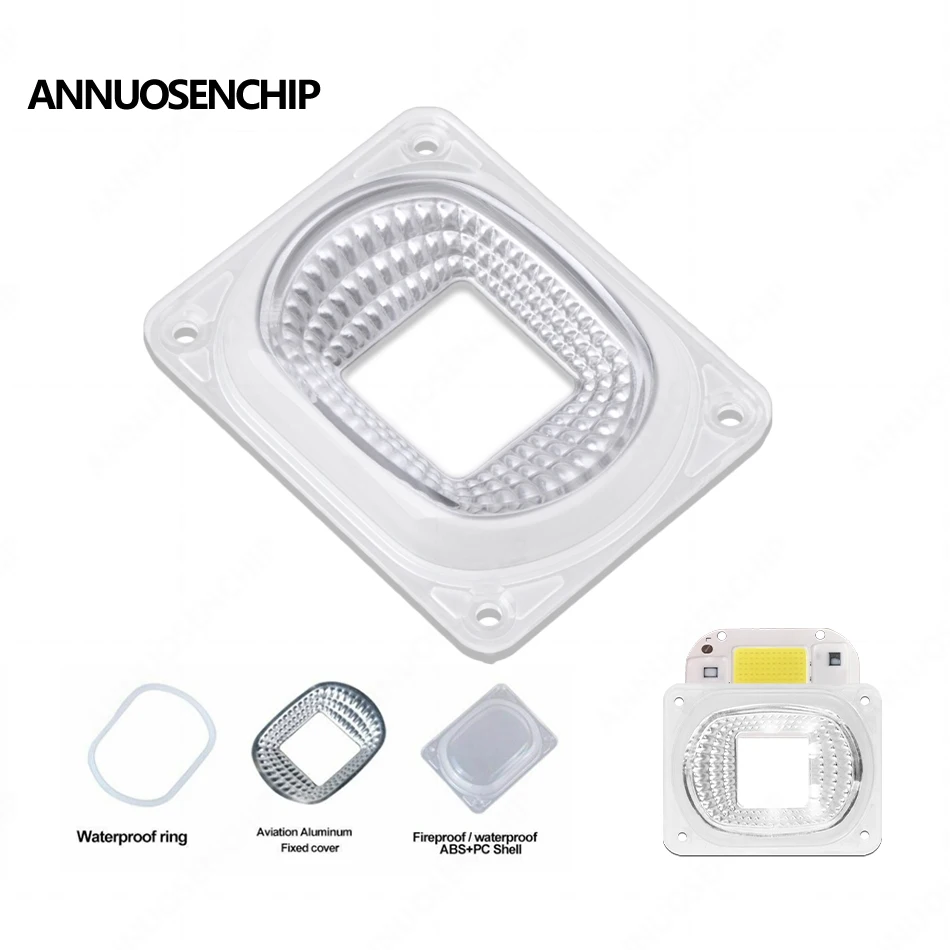 120 ° LED Cob Licht PC Linse Reflektor Lampen schirm Kit wasserdicht versiegelten Silikon ring für 20w 30w 50w 100w LED Chip Flutlicht DIY
