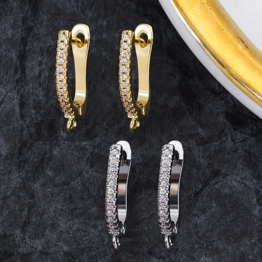 Juya 2 Teile/los 18K Gold Silber Überzogene Grundlegende Ohr Draht Ballen Anti-allergene Ohrring Haken Befestigungen Für DIY frauen Ohrring Machen Image