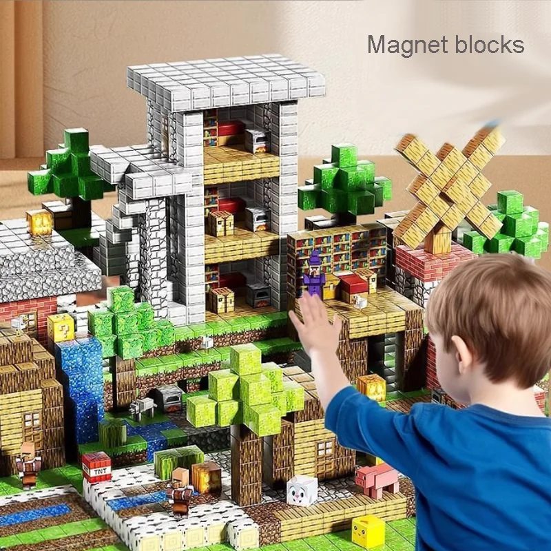 100-teiliges Magnetblöcke-Set zum Bauen von Magneten für Jungen und Mädchen, magnetisches Bauset, Spielzeug für Kleinkinder, Geschenke Image