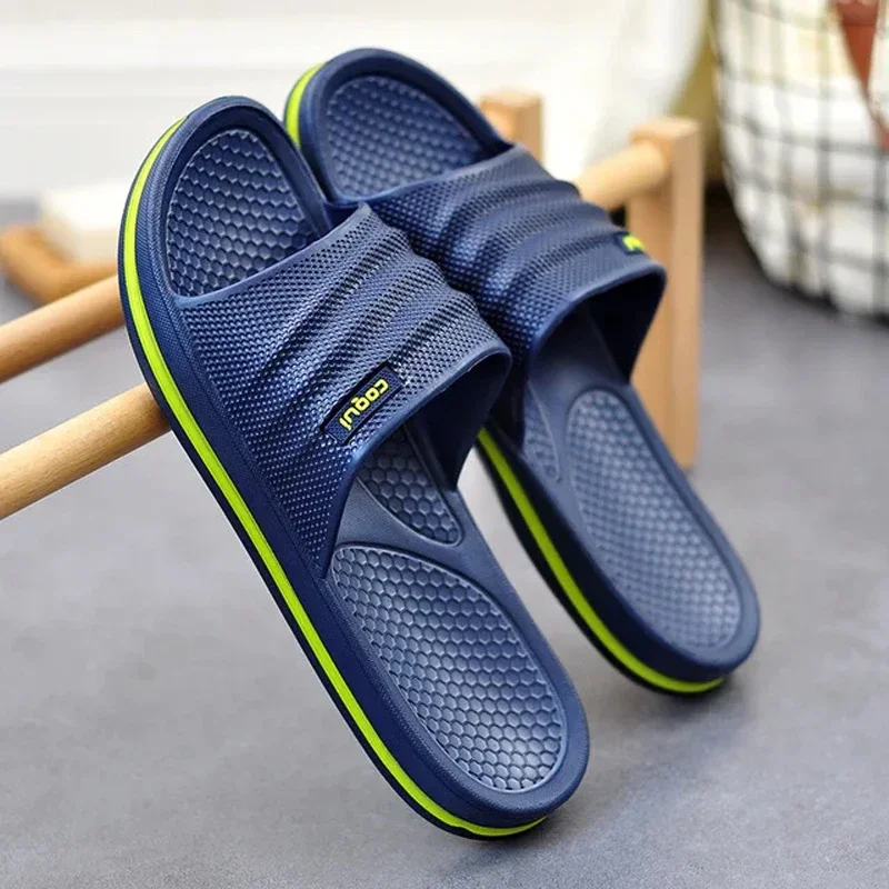 Herren-Hausschuhe, bequem, rutschfest, Badezimmer-Hausschuhe, weich, bequem, für Zuhause, Sommer-Hausschuhe, für drinnen und draußen, EVA Image