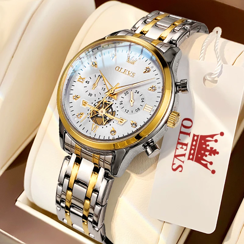 Olevs Damen uhren elegante Mode Original Quarz weibliche Armbanduhr Multifunktion chronograph wasserdicht leuchtend 24 Stunden