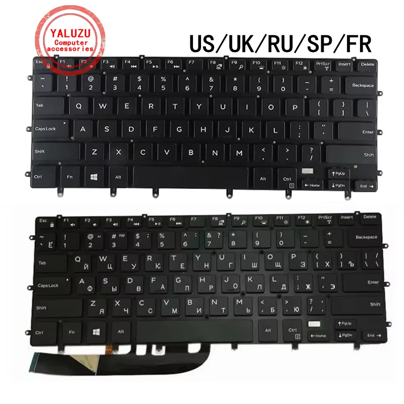 US/UK/RU/SP/FR Laptop-Tastatur für Dell XPS 15 9550 9560 9570 7558 7568 7590 5510 P56F Precision 5510 M5510 5520 M5520 5530 5540 Image