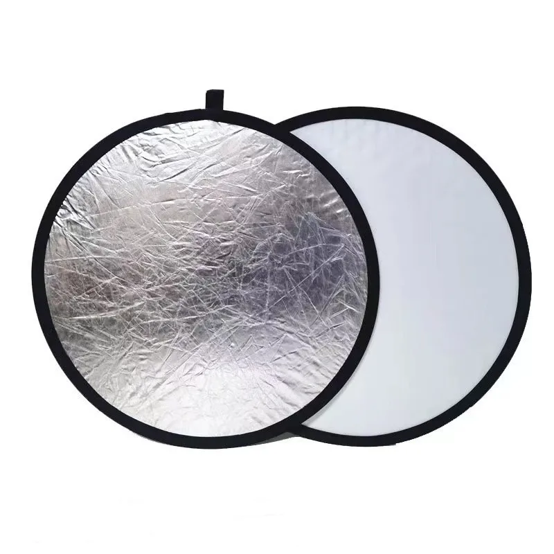 RF01 24-Zoll-Reflektor 5in1 30CM 60CM 80CM 110CM Silber Weißgold Tragbare zusammenklappbare weiche leichte runde Fotografie für Studio 2in1 Image