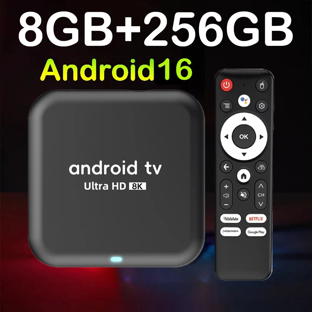Smart TV Box 2026 Android 16 Q18 RK3518 Dual Wifi 5G Wifi6 Google Assistant 8K Video BT6.0 Netflix 8 GB 128 GB 256 GB Media Player Image