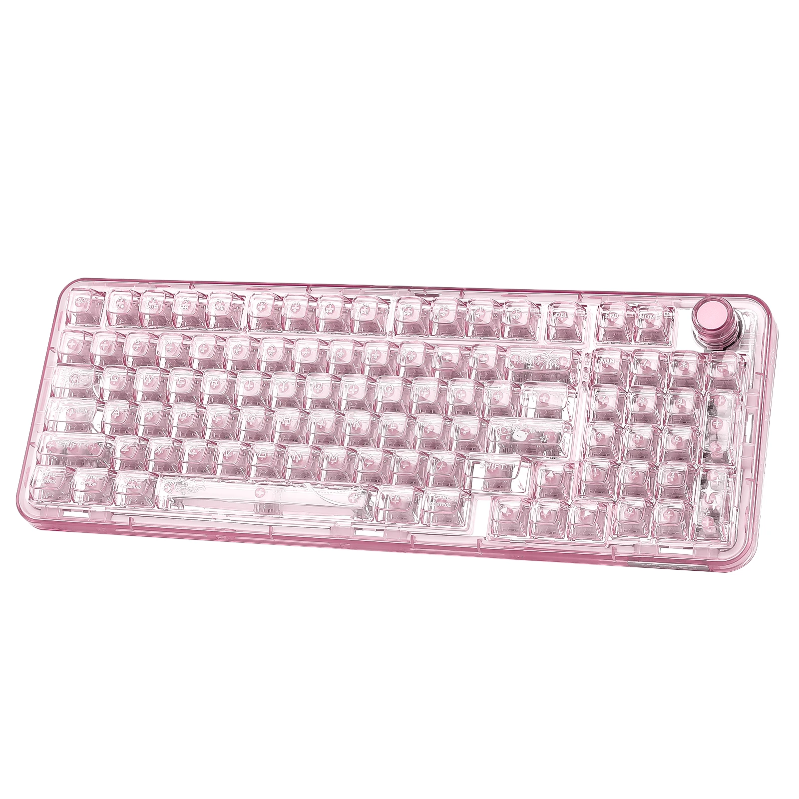 YUNZII X98 Pink QMK/VIA Kabellose transparente RGB-Tastatur, Hot-Swap-Dichtung, mechanische Gaming-Tastatur, vorgeschmierte Tastatur Image