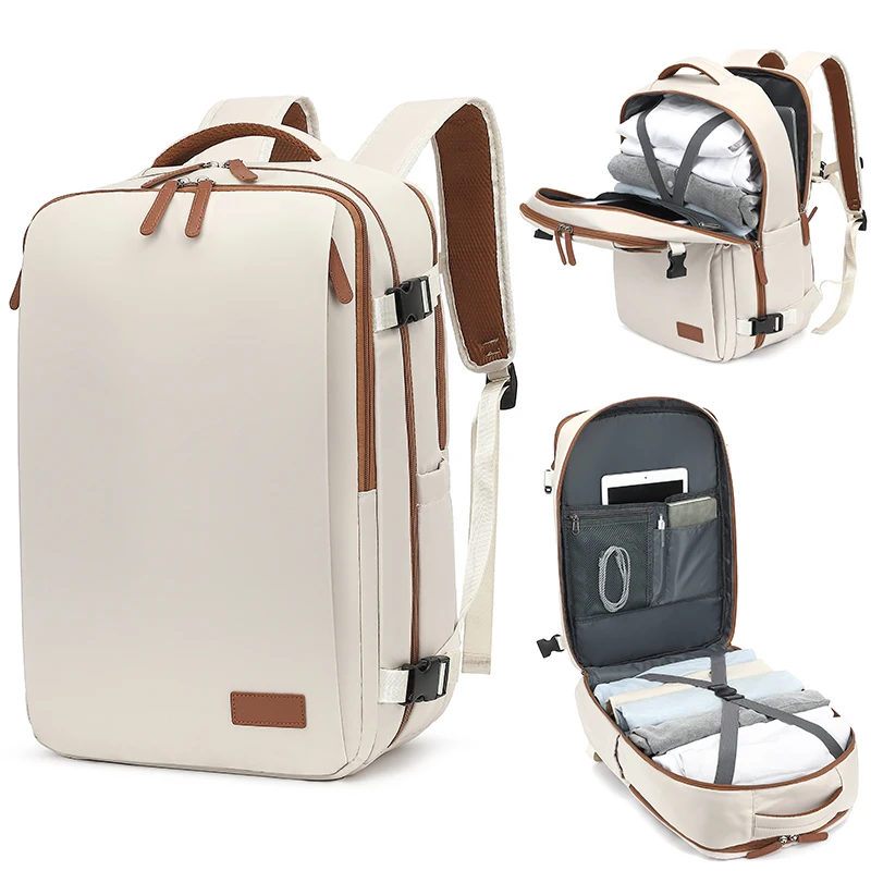 Reiserucksack 40x20x30 Cabin Plane Wasserdichter erweiterbarer Weekender Laptop mit USB-Anschluss Ryanair Handgepäck Damen Herren Rucksack