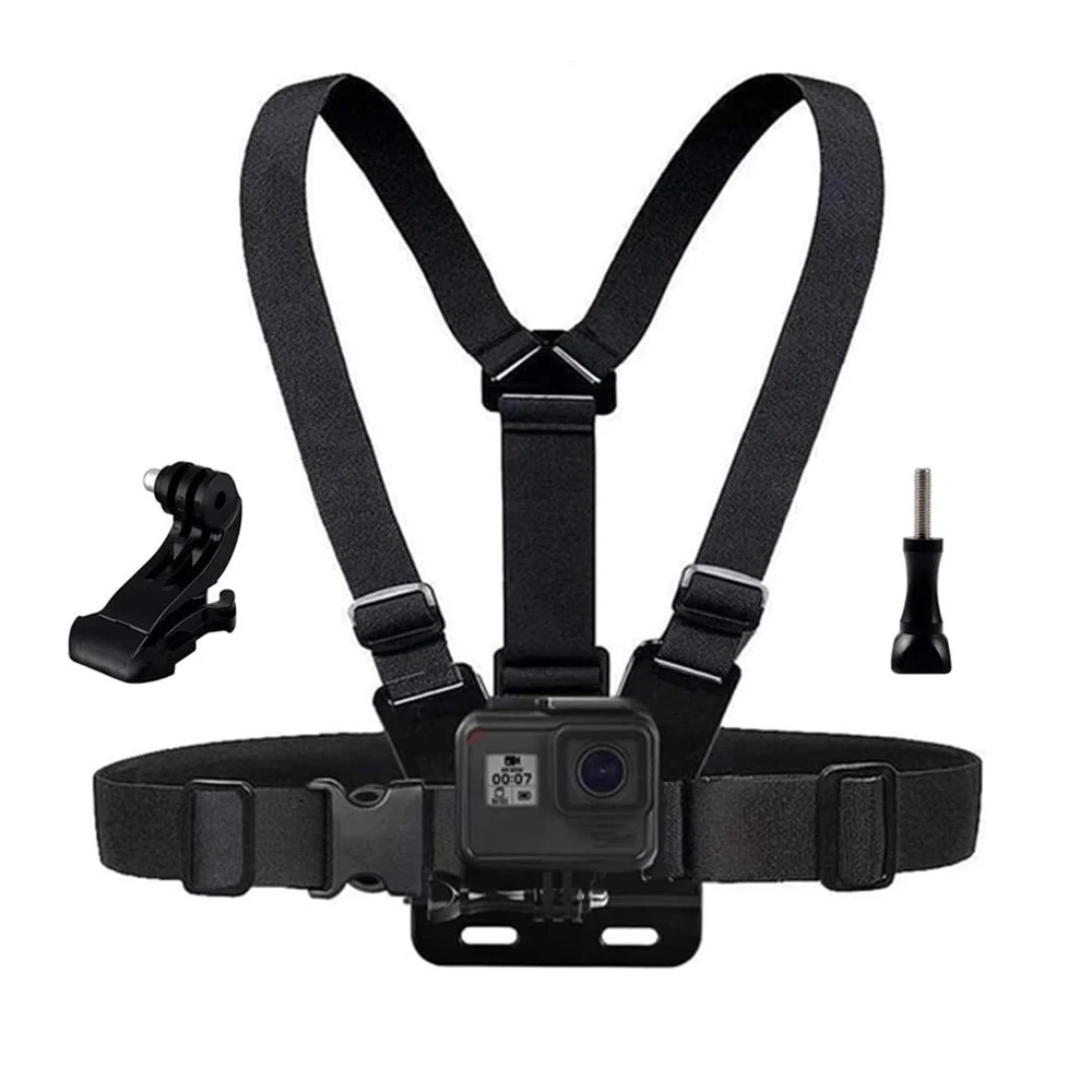 Brustgurthalterung, verstellbarer Brustgurt mit J-Haken für GoPro Hero 13, 12, 11, 10, 9, 8, 7, AKASO SJCAM DJI OSMO Action-Kamera Image