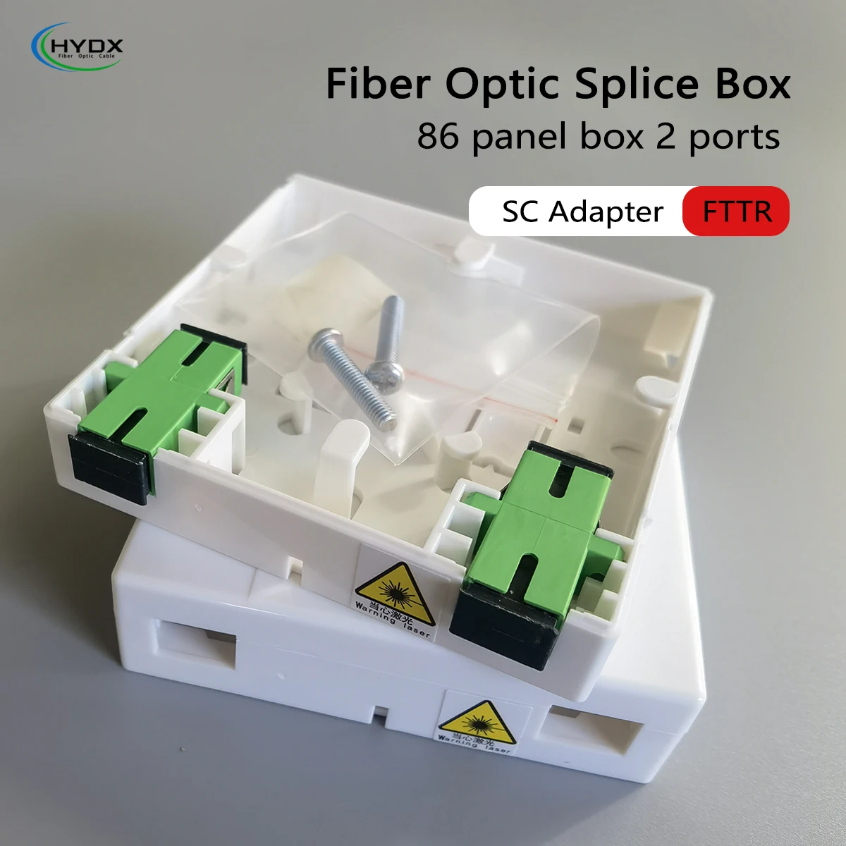 Anschlussdose für faseroptische Anschlüsse, Glasfaser-Spleißdose, SC-Adapter, 2-adrige Glasfaserkombination, 86 Informationsplatten Image