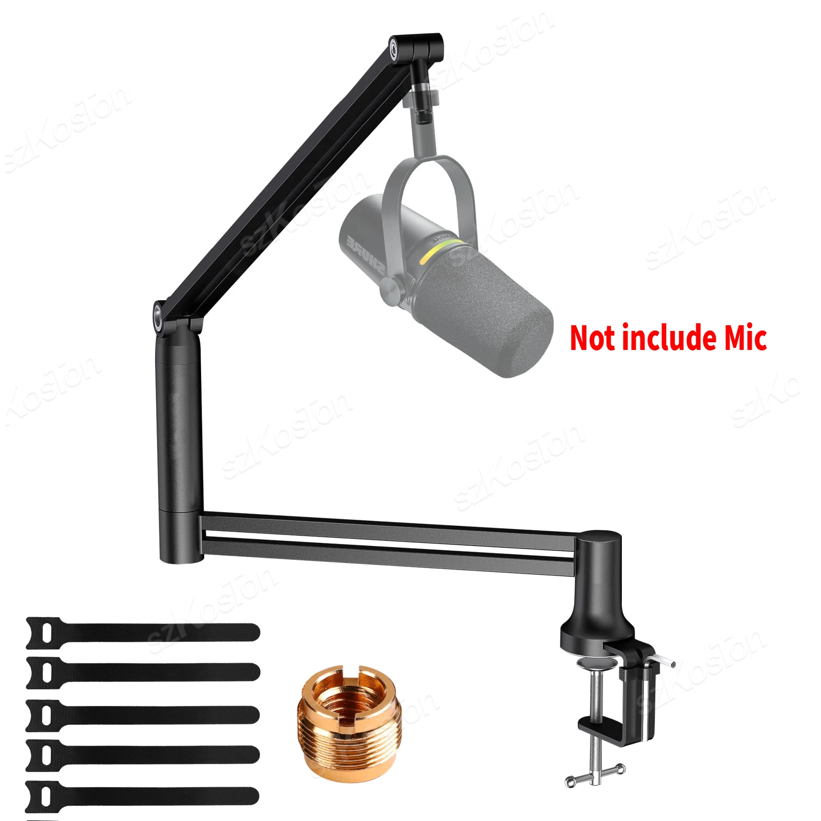 Low-Profile-Mikrofonarm mit erweiterter Erhöhung und Kabelmanagement, Aufnahmestudio, verstellbarer Mikrofonständer für K688 A6V Image