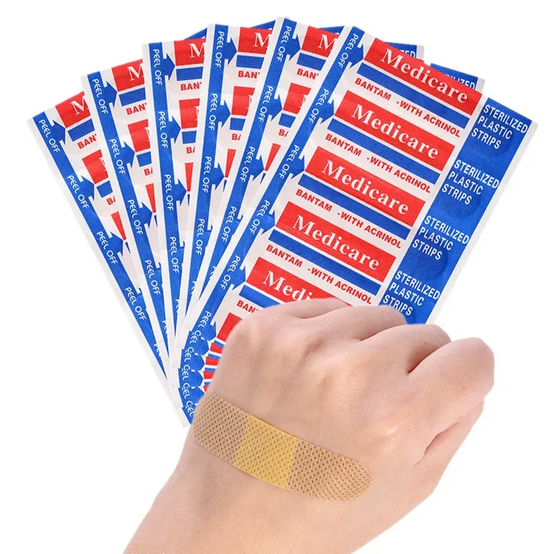 100 teile/los Vliesstoff Pflaster Notfall Erste Hilfe Bandagen Gips Streifen Wundauflage Patch Woundplast Image