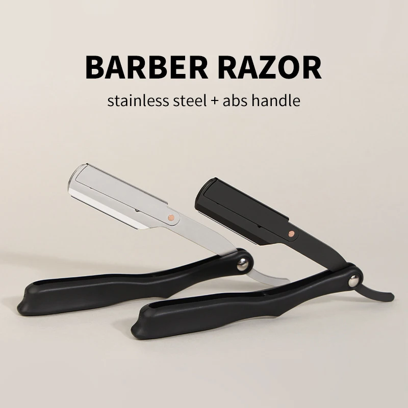 Leichter Rasiermesser, klassische Friseur-Pflegewerkzeuge, Kunststoffgriff, Edelstahl, einkantiger Klingenkopf, Rasiermesser Image