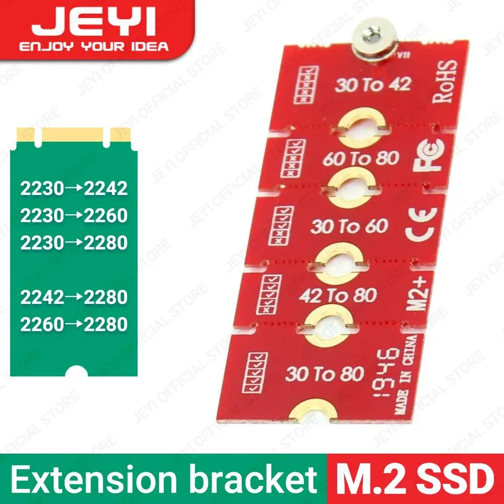 JEYI M.2 NGFF NVME SSD-Verlängerungshalterung Transfer 2230 2242 2260 2280 Länge Verlängerungsadapter Halterung Kartenplatte Wechsel lange Größe Image