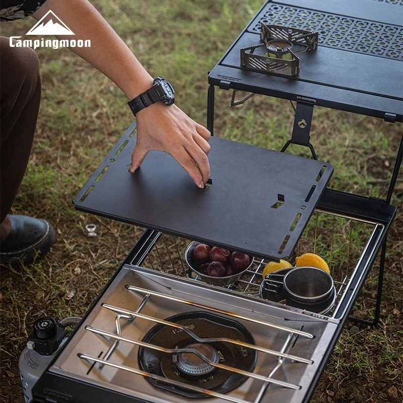 CAMPINGMOON CK-25BK-1PIGT Kombinationstisch geeignet für Snow Peak Herdabdeckung Outdoor Camping Tischzubehör Image