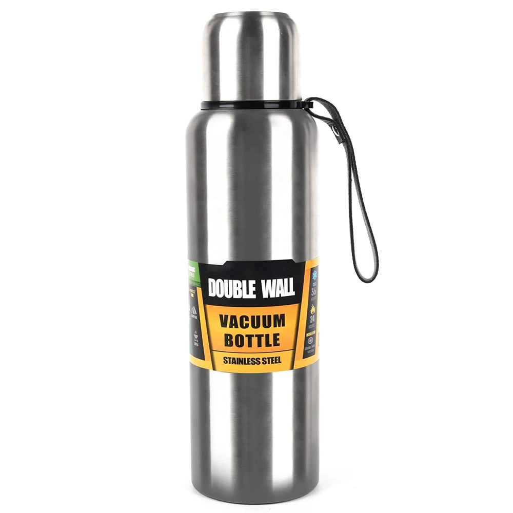 Große Kapazität 500/1000 ml Thermoflasche Vakuum Doppelwandig 304 Edelstahl Heiß-Kaltwasserflasche Thermoskanne Kaffeetasse Image