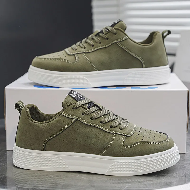 Günstige Schuhe Skateboard für Männer Mode Grün Niedrige Turnschuhe Große Größe 48, rutschfeste Sportschuhe Trainer Männer Zapatillas De Skate