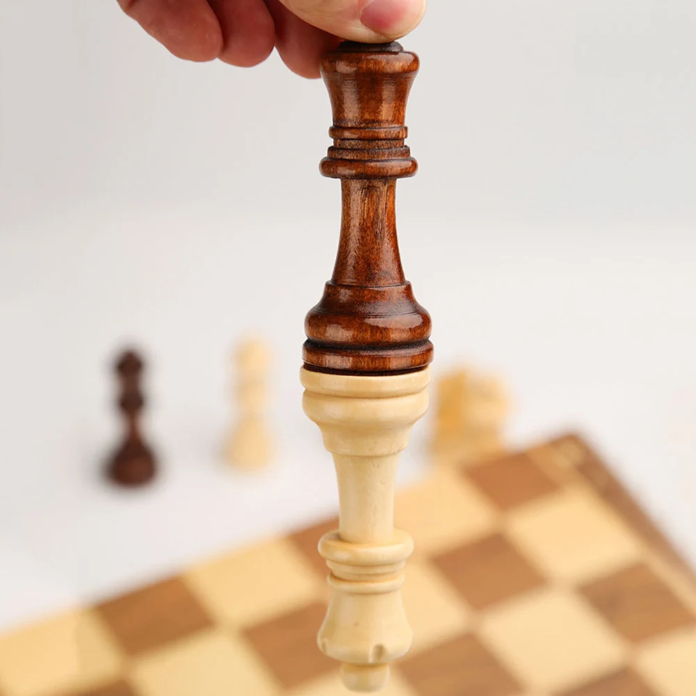 29x29cm großes Schachbrett zur Förderung des strategischen Denkens, 3-in-1-Spiel mit Schach, Dame und Backgammon, ungiftiges Holzbrettspiel für Jungen und Mädchen Image
