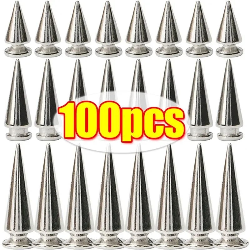 20/14/10 MM Silber Nieten Runde Kegel Spikes DIY Punk Kegel Nieten Schuhe Kleidung Kleidungsstück Doppel Kappe Nagel niet Handwerk Liefert