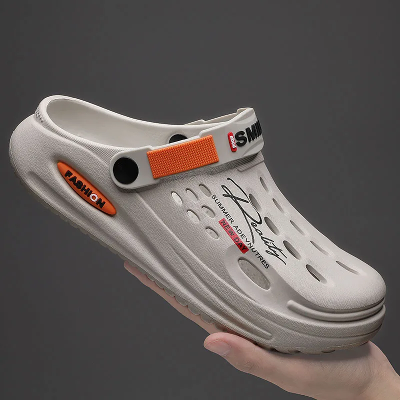 Sommer-Clogs, Sandalen, 47, Herren-Clogs, EVA-Hausschuhe, weiche Sohle, atmungsaktiv, Strand-Hausschuhe, Herren-Hausschuhe, rutschfeste Outdoor-Hausschuhe