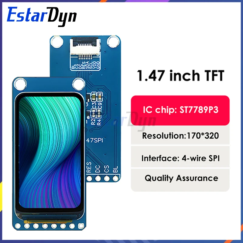 Estardyn 1,47-Zoll-TFT-LCD-Bildschirm ST7789 kleiner Bildschirm 172*320-Display LCD-Vollsichtwinkel SPI-Farbbildschirm Image