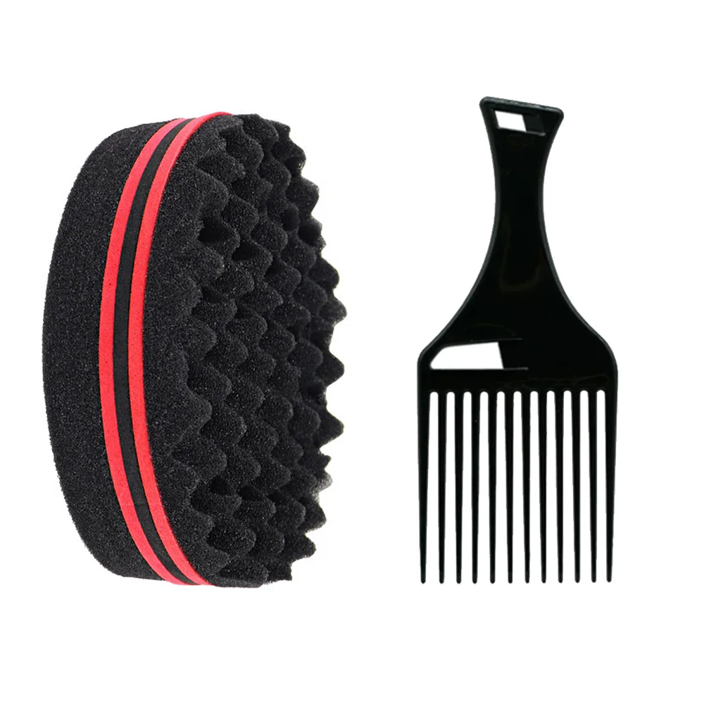 Haarbürste Schwamm Barber Oval Double Side Magic Twist Haarbürste Atmungsaktive Dauerwelle Styling Pinsel Salon Lockenbürste für Haarstyling