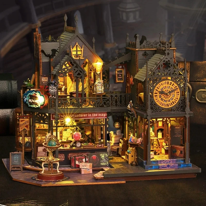 2014 neue DIY große Puppenhaus Holzkiste Miniaturmöbel Puppenhaus Spielzeug für Kinder Geburtstagsgeschenke Image