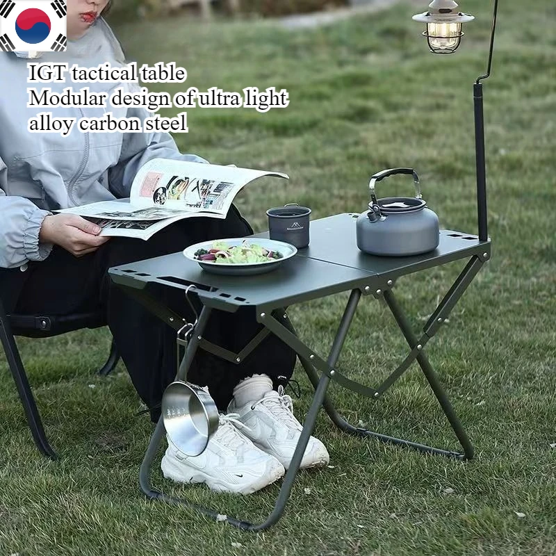 Einteiliger Aufbewahrungstisch, taktischer Tisch, Campingtisch, Outdoor-Stapeltisch, tragbarer Picknick-Picknick-Ausrüstung, Picknicktisch, klappbar Image