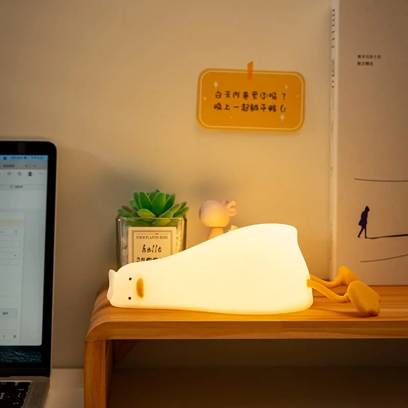Süßes Nachtlicht, 3-stufig dimmbar, Nachtlicht für Kinderzimmer, Super Squishy, Silikon, USB wiederaufladbar, Touch-Steuerung, 7 Farben, Nachtlampe