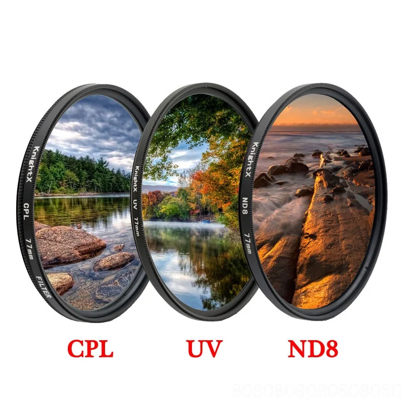 KnightX CPL polarisator ND UV 49MM 52MM 55MM 58MM 67MM Kamera Objektiv Filter Für canon eos sony nikon dslr d3300 60d 18-135 licht 50d Image